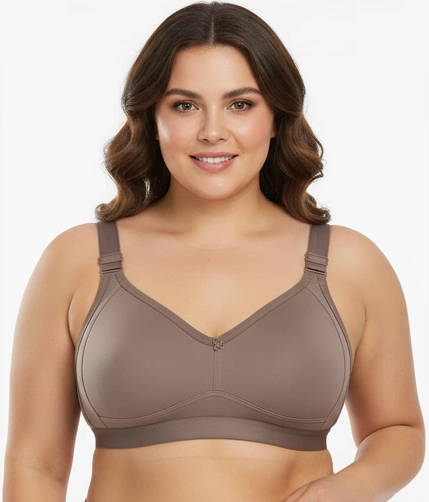 Elina Pack of 1 Cotton Non Padded Minimizer Bra For Women ( Brown )