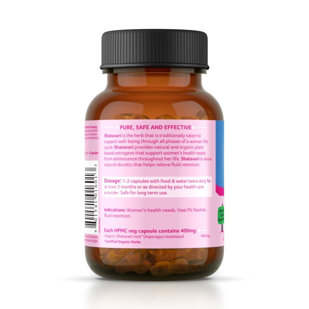 Organic India Shatavari - 60 Capsules Bottle view 2