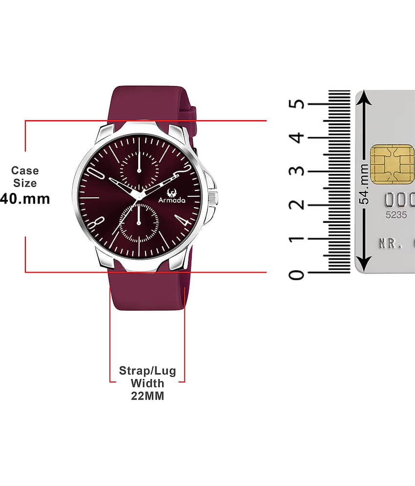 Armado Maroon Silicon Analog Men's Watch view 2