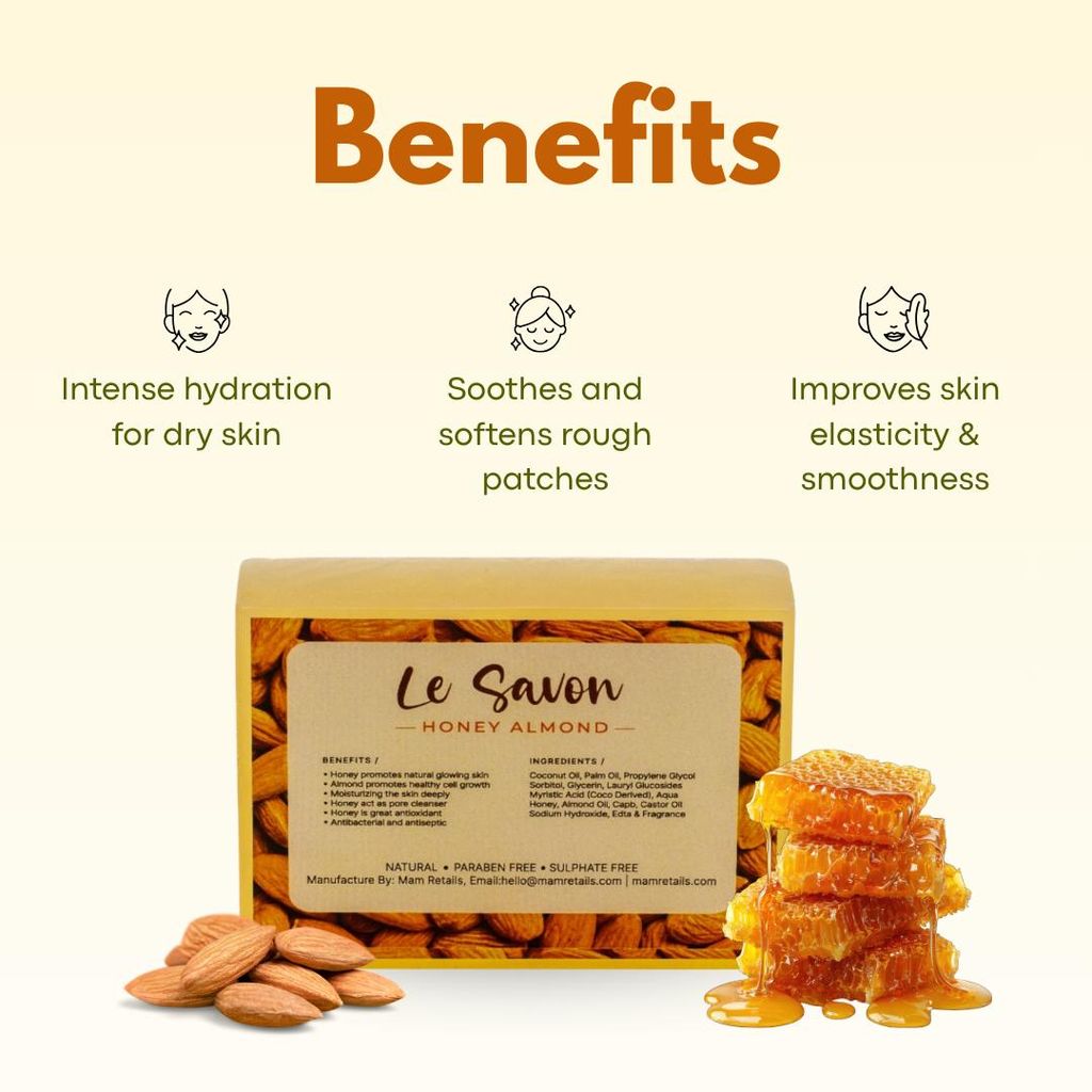 Le Savon Honey Almond Moisturizing and Antibacterial Soap view 2