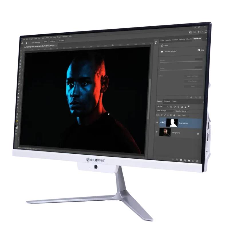 Holoware All-in-One PC (Intel Core i3 12th Gen, 8GB DDR4 RAM, 512GB NVMe SSD, 21.5 Inch Screen Size, Windows 11 Pro, Wired Keyboard & Wired Mouse, 3 Years Onsite Warranty)
