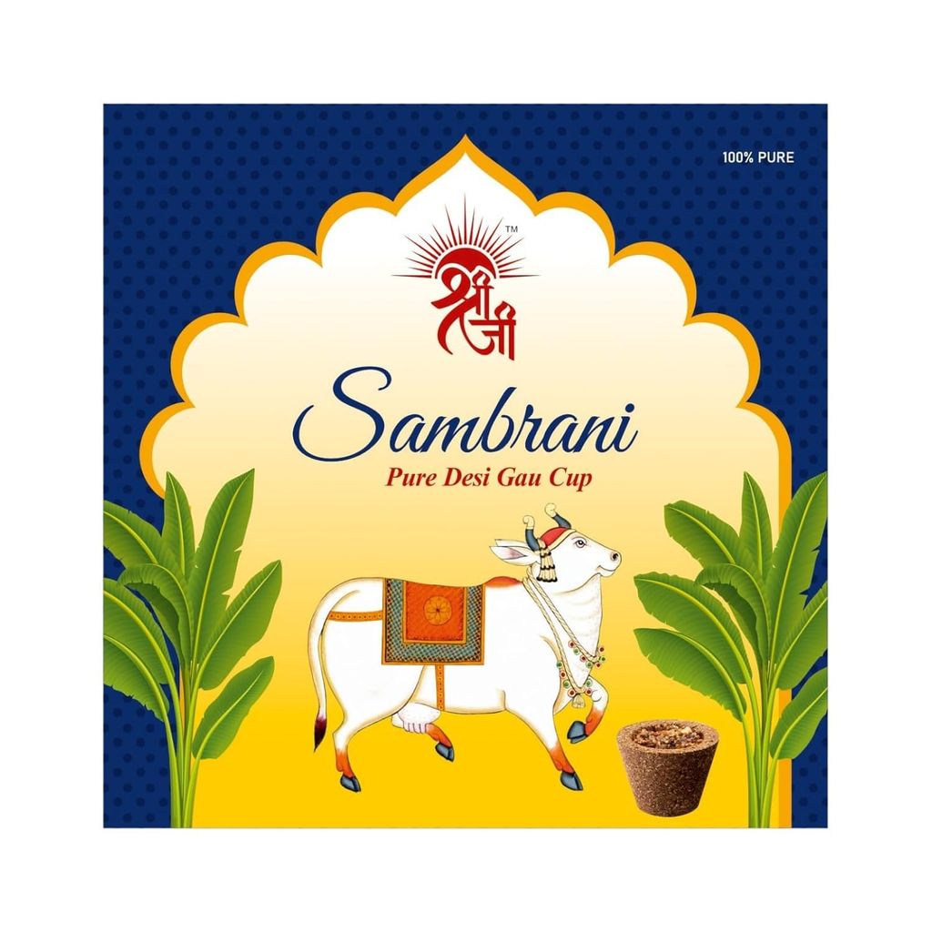 Shri Shri Ji Flam The Aromatic Peace (Sambrani Cup � 5 in 1 Cup, Havan Cup, Pure Desi Gau Cup) for Pooja & Meditation � Natural Fragrance & Eco-Friendly Dhoop � Pack of 8 view 2