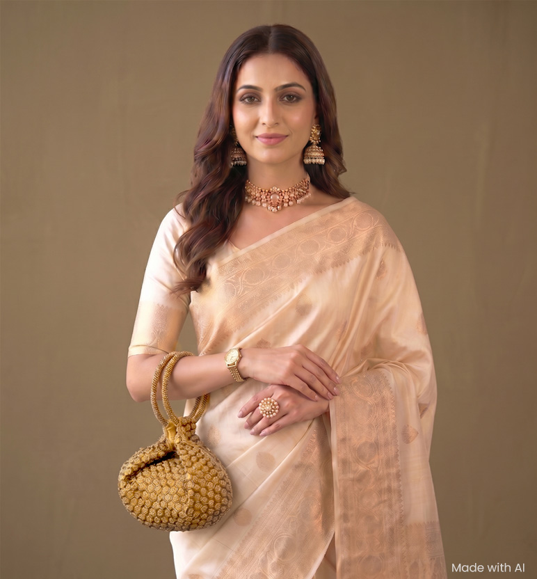 Handcrafted Zari Zardozi Potli - golden grass view 2