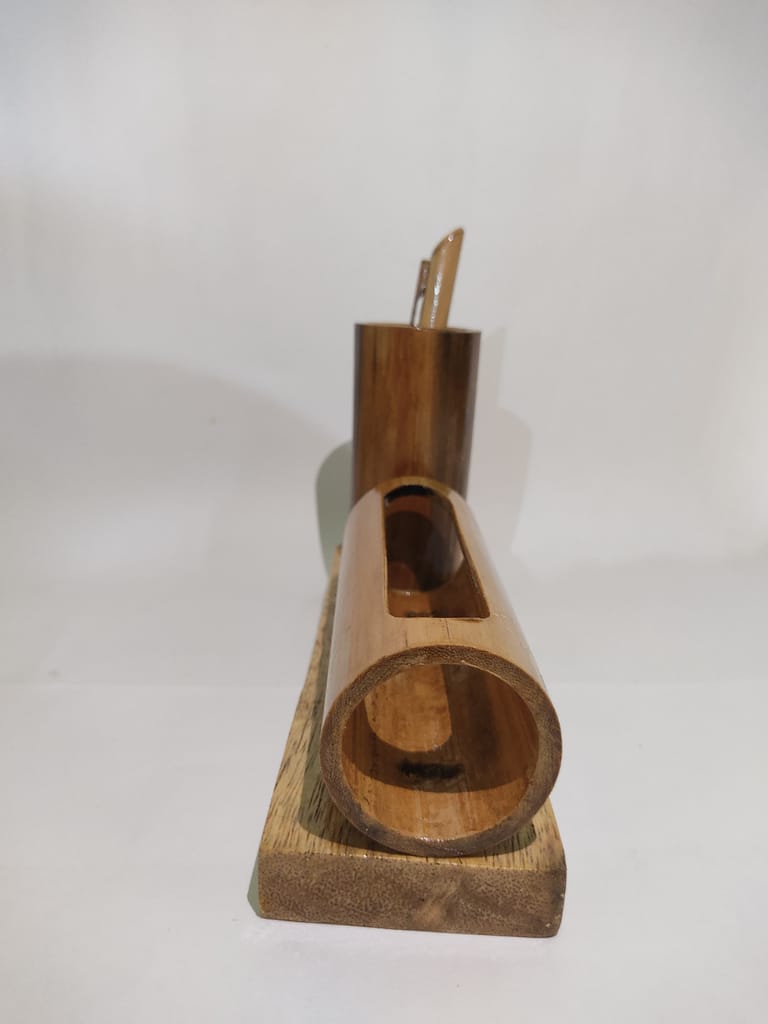 Pen stand holder with bamboo pen view 2