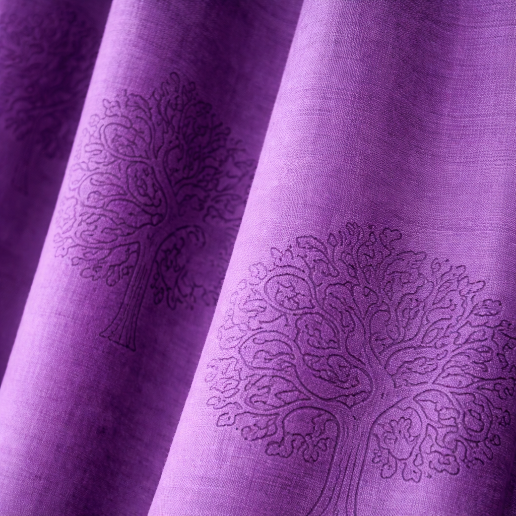 Purple Window Curtains Set of 2 – Eyelet Door Curtains | Premium Polyester Fabric | Room Darkening & Elegant Printed Curtains | Living Room & Bedroom Drapes view 2