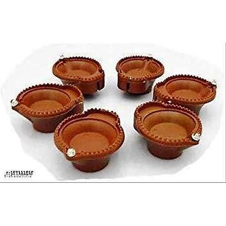 (Pack of 6) Water Sensor LED Diya Candles - Warm Orange, Battery Operated view 2