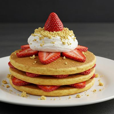 Cream Cheese And Fresh Strawberry Pancake