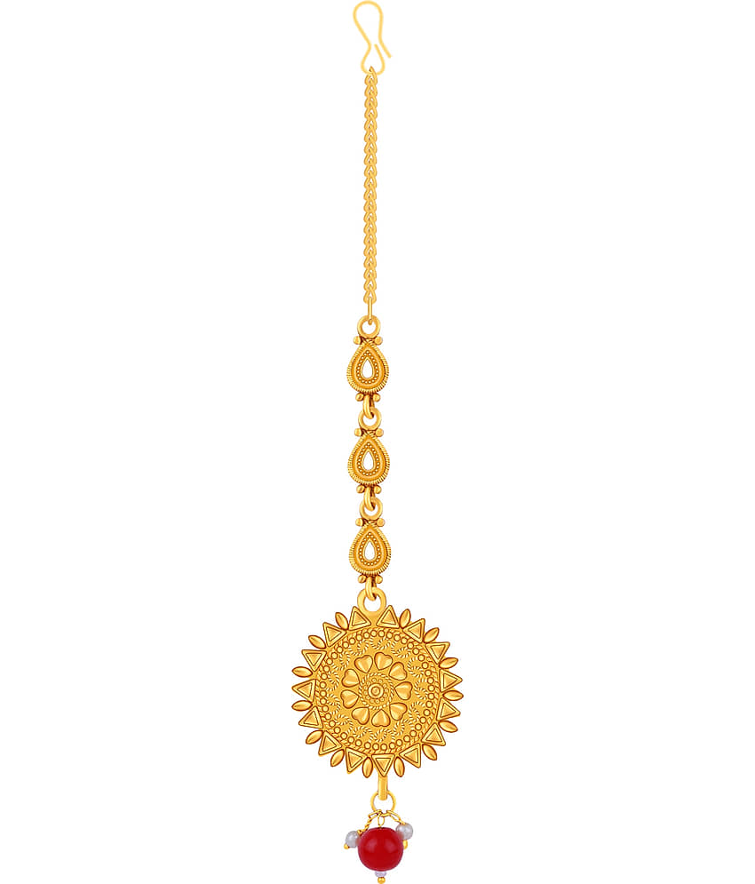 Classic Look Gold Plated Traditional Maang Tikka Jewellery For women Girl view 2