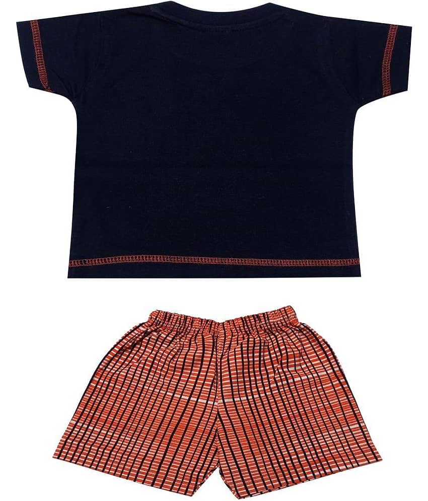 Kideon Pack of 1 Baby Boys 100% Cotton Top & Shorts ( Black ) view 2