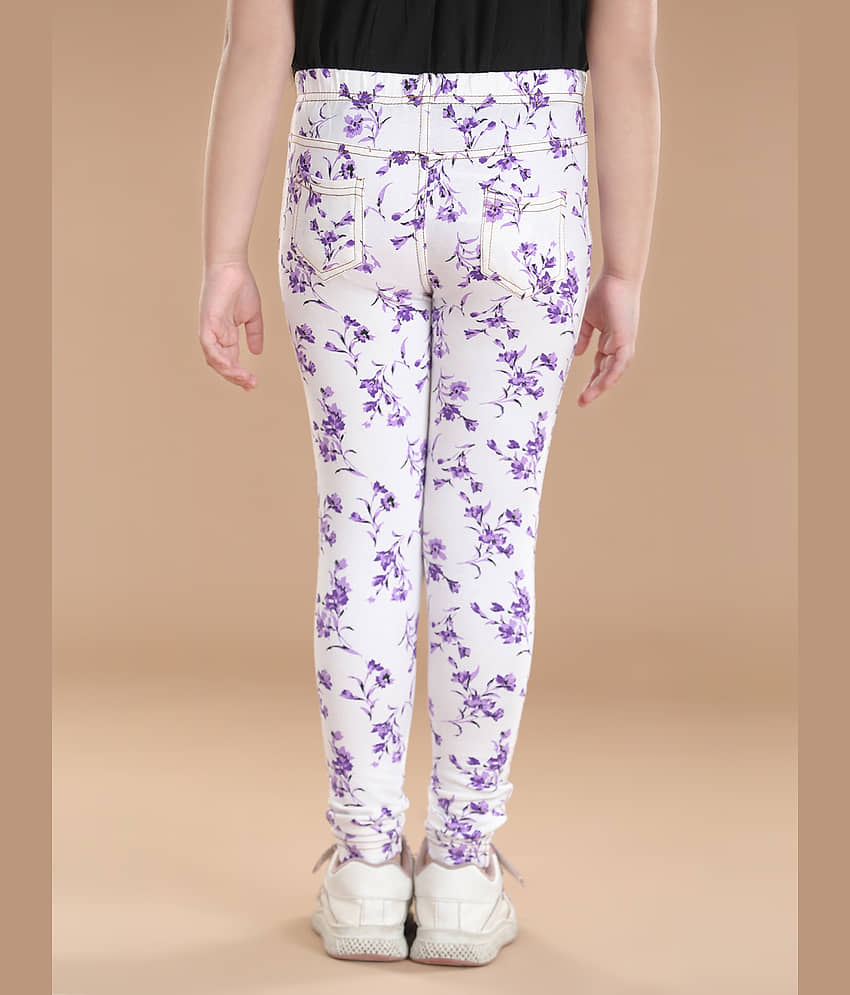 StyleStone Pack of 1 Girls Cotton Blend Leggings ( White ) view 2