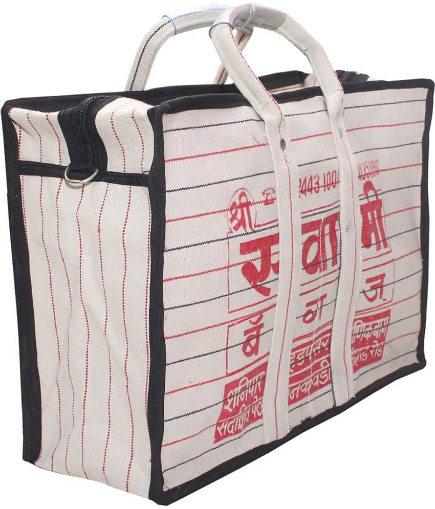 Goodluck Cotton Canvas Grocery Shopping Bag Extra Large Heavy Duty Handcrafted Multipurpose Bag for Grocery Milk Vegetable Storage(12 X 7.5 X 18) view 2