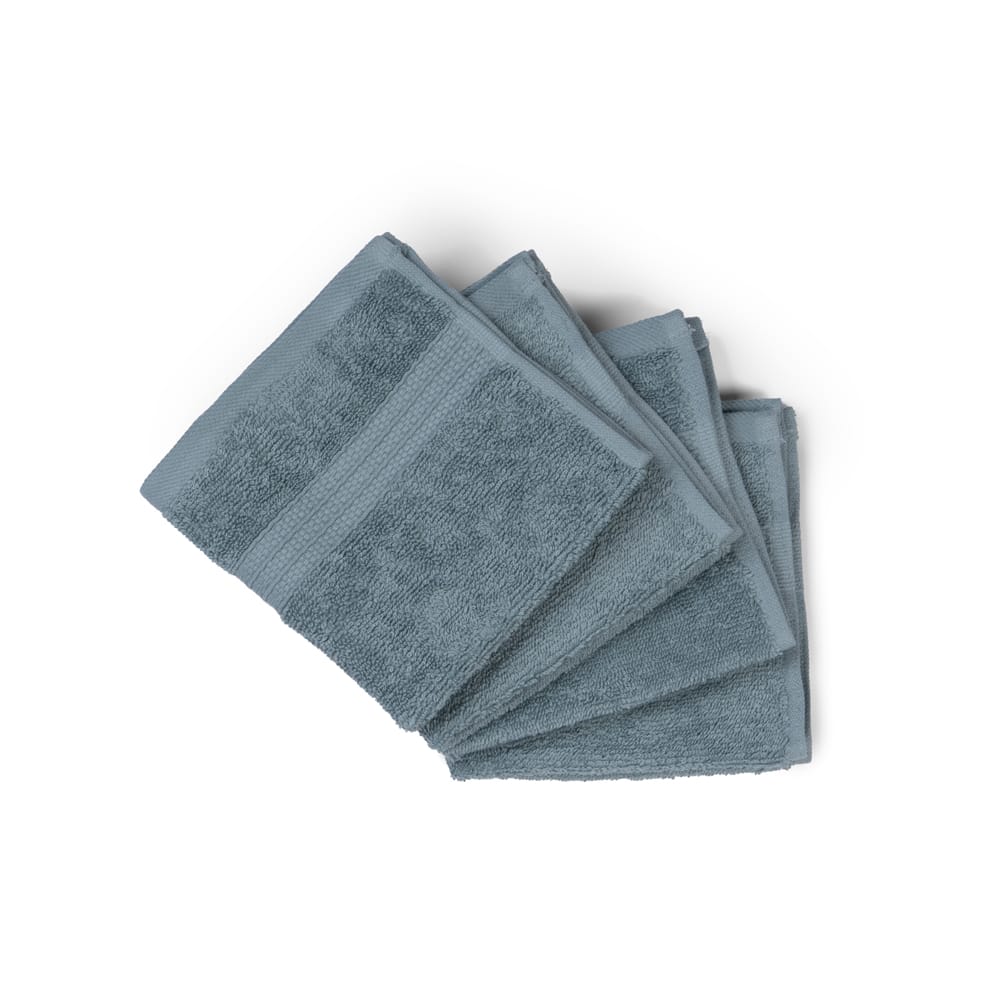 Feather & Spun Organic Cotton Face Towel | Lavender Fragrance | GOTS Certified | Anti Microbial | Fade Resistant | Double Needle Stitch | 550 GSM | 33 cms x 33 cms (Pack of 4) view 2