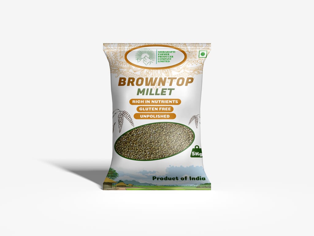 Shirahatti Farmer Producer Browntop Millet 5kg - Unpolished, Gluten-Free