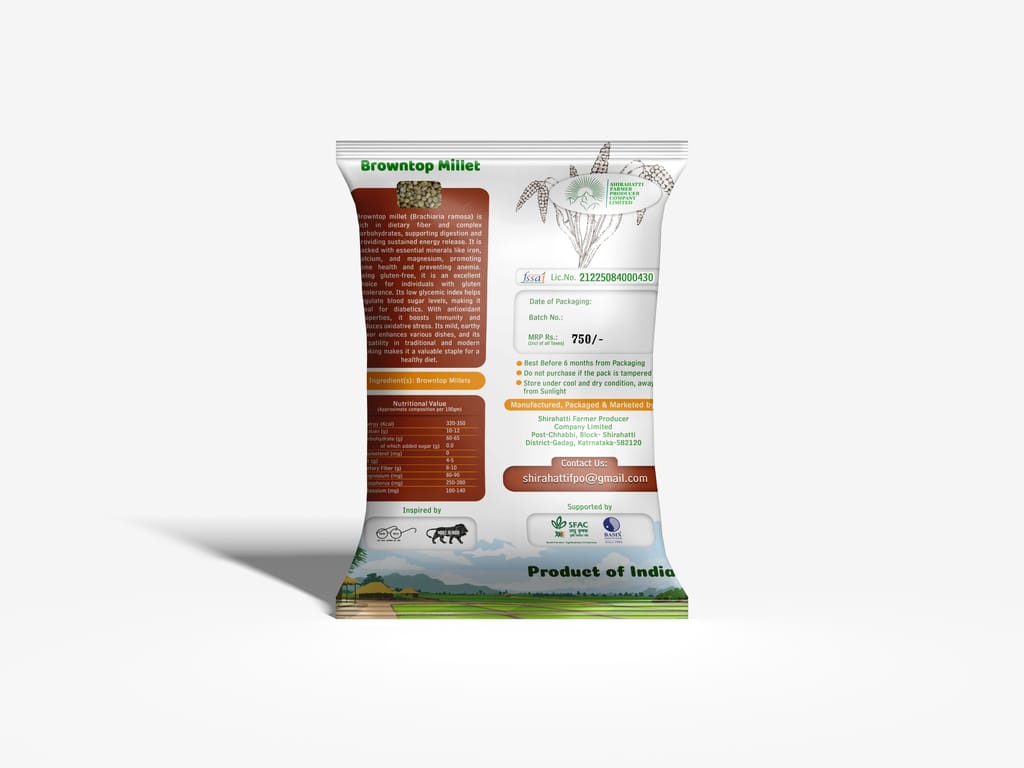 Shirahatti Farmer Producer Browntop Millet 5kg - Unpolished, Gluten-Free view 2