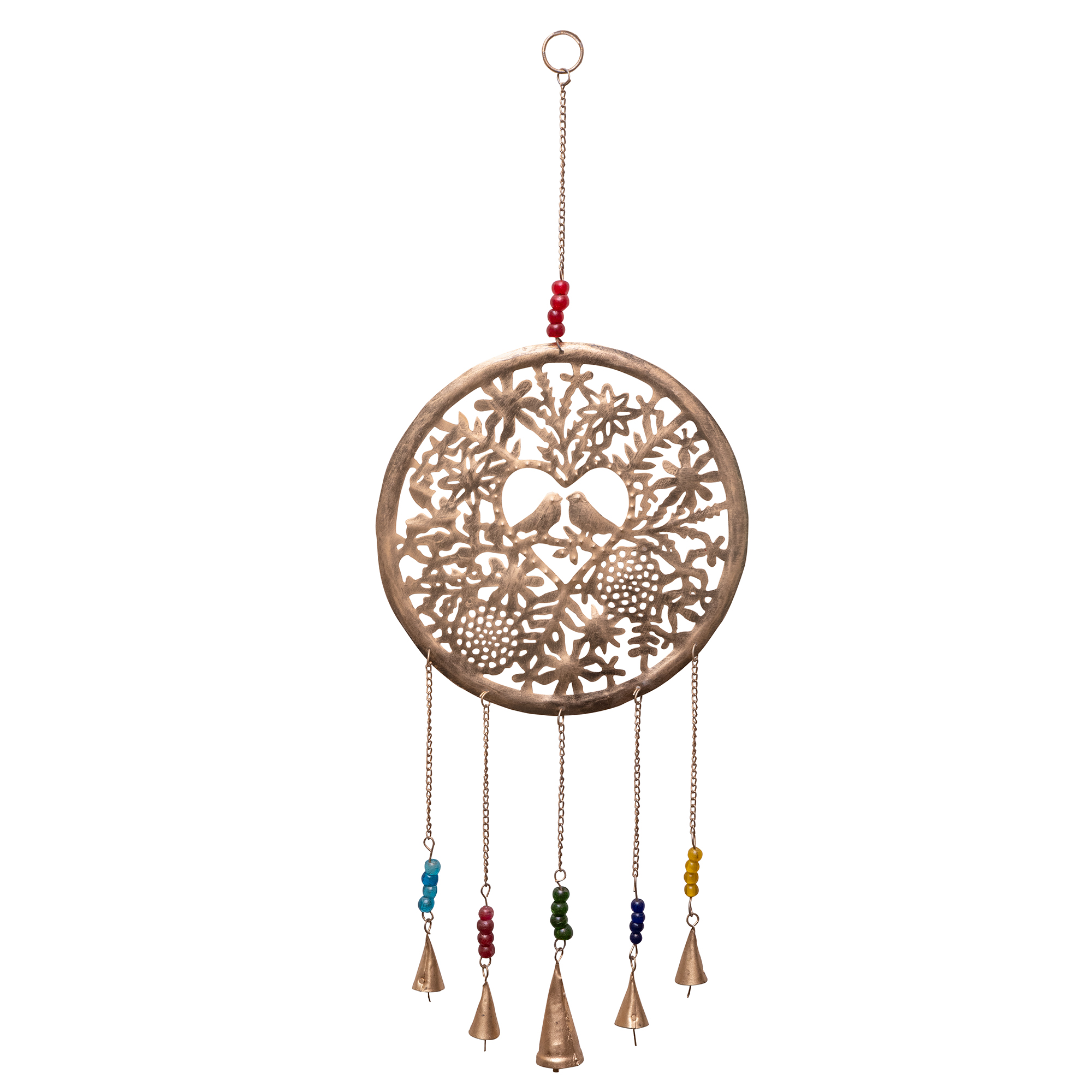 Handmade Brass Bell with Heart Carving view 2