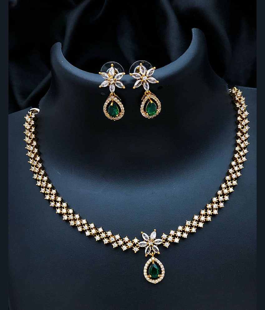 ROFARWORD Gold Brass Necklace Set ( Pack of 1 ) view 2