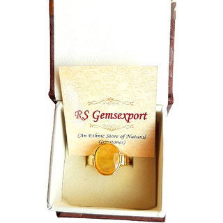 RS GEMSEXPORT Gemstones 5.29 Ratti Natural Certified YELLOW SAPPHIRE Gemstone Panchdhatu Ring , Birthstone Astrology view 2