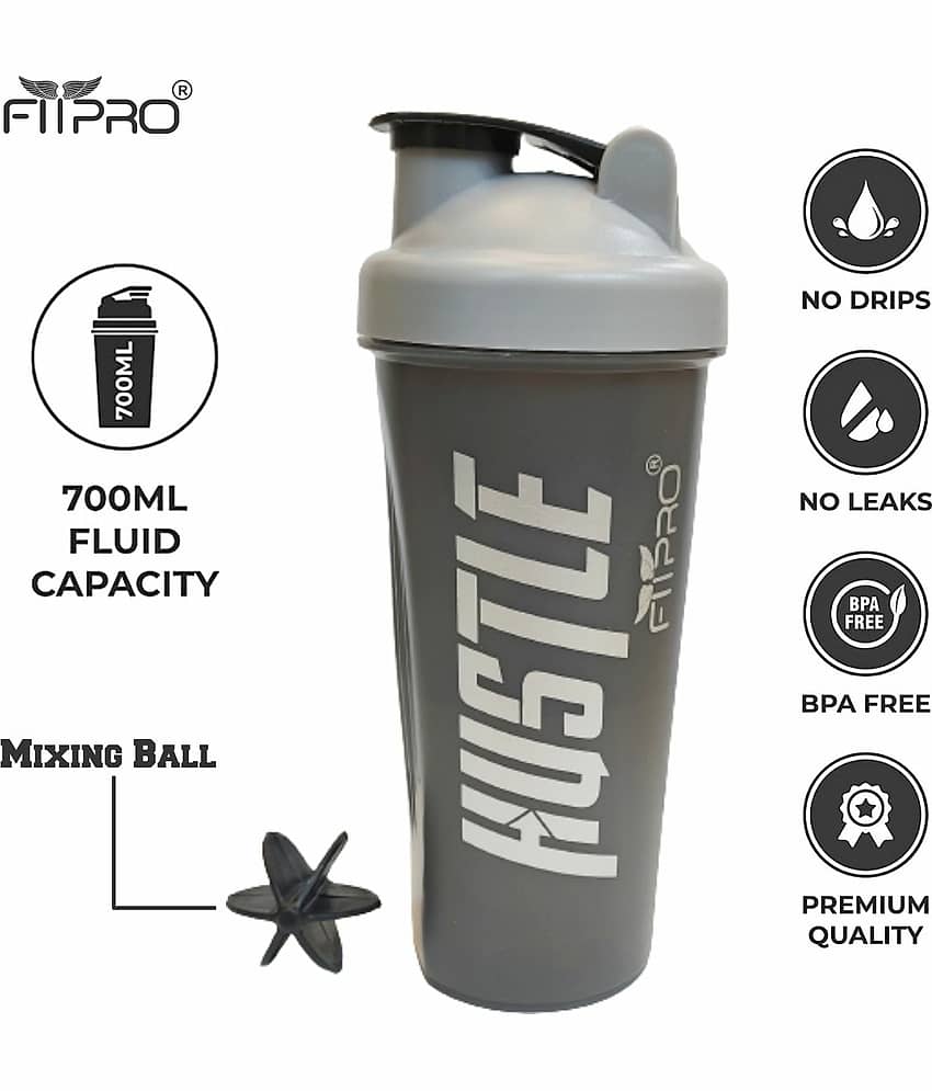 FitPro Plastic Grey 700 mL Shaker ( Pack of 1 ) view 2