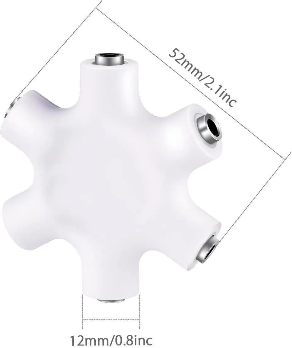 Audio Splitter 1X5 Hexagon Earphone Adaptor Compatible with iOS & Android view 2