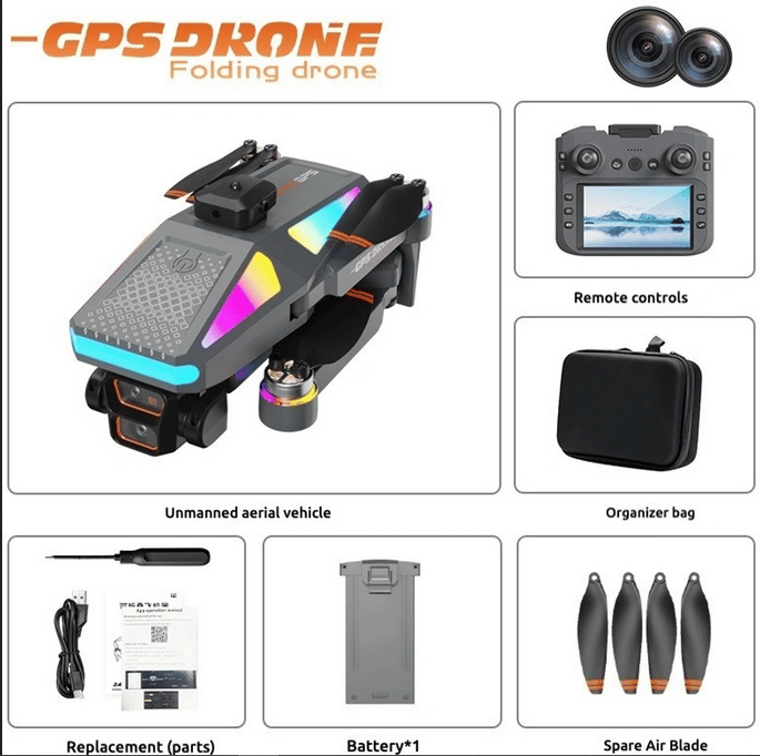 S5HP GPS Drone with Dual 8K Camera, GPS Positioning, Single Battery, Foldable Premium RC Quadcopter for Aerial Photography & Beginners view 2
