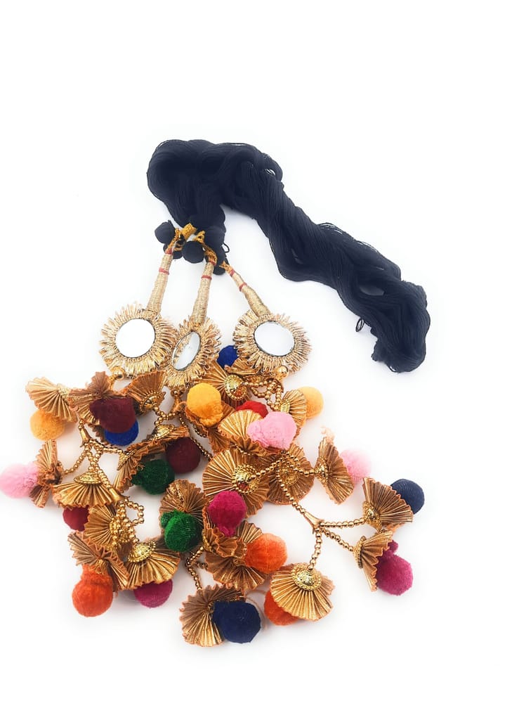 Punjabi women multicolour Paranda/Braid Tassles-One Piece view 2