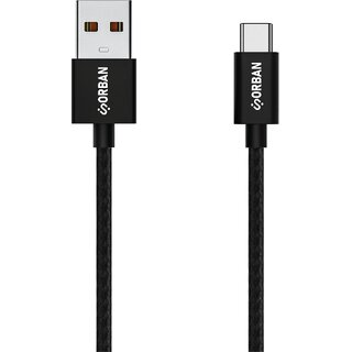 Orban USB Type-A to Type-C 25W Fast Charging Cable Durable PVC Mold 1.2M Length High-Speed Data Transfer (Black) view 2