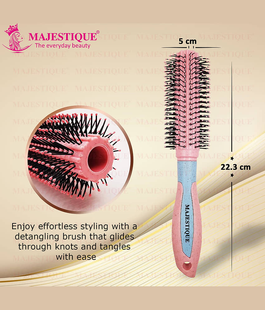 Majestique Roller Hair Brush for Blow Drying Round Hair Brush Nylon Bristles for Men and Women view 2
