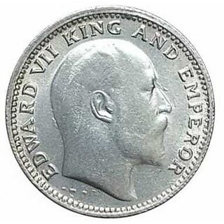 Half Rupees 1907 - Edward Vii , Rare India Old - Collectible - Gift Item view 2
