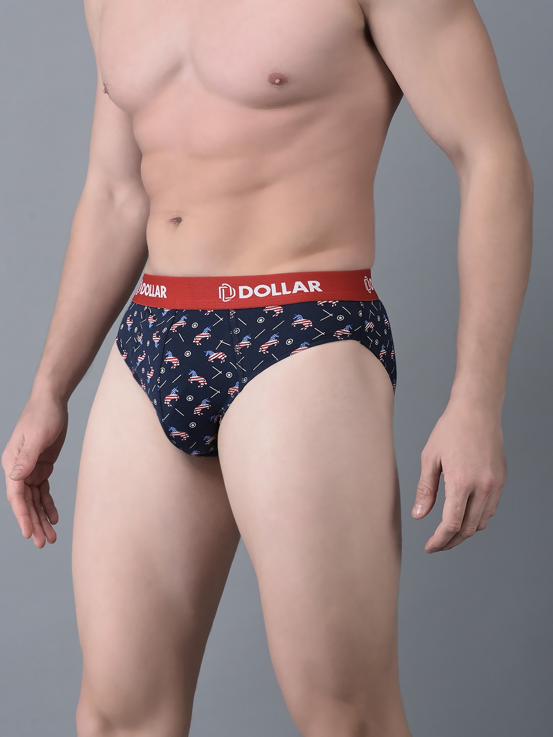 Men's Assorted Pack of 2 Combed Cotton Printed Brief view 2