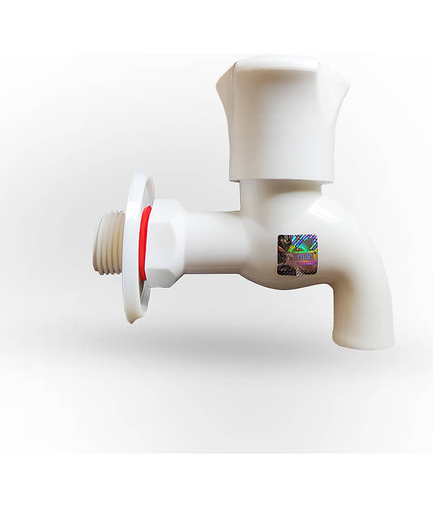 LAXMI White PVC Plastic Bibcock/Water Tap for Kitchen,Wash Basins (PACK OF 5) Plastic (ABS) Bathroom Tap (Bib Cock) view 2