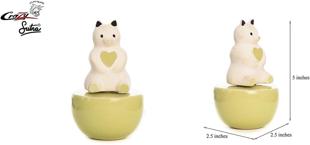 Crazy Sutra Ceramic Teddy Bear Aroma Reed Fragrance Oil Diffuser/Vaporizer for Room, Bathroom, Car Fragrance, Toilet Diffuser - 1pc. (Random Color) view 2