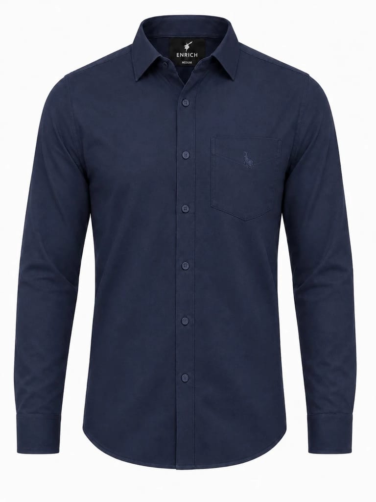 Men's Premium Navy Blue Formal Shirt view 2