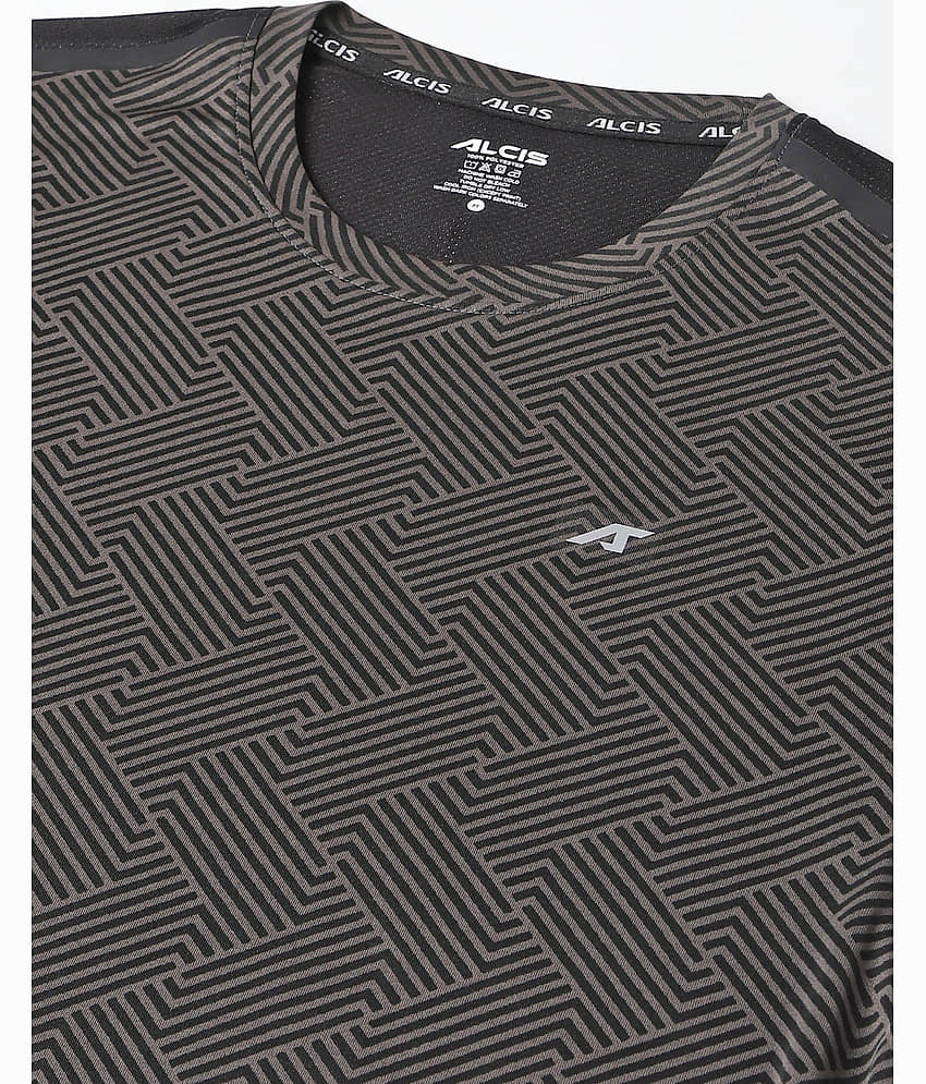 Alcis Grey Polyester Slim Fit Men's Sports T-Shirt ( Pack of 1 ) view 2