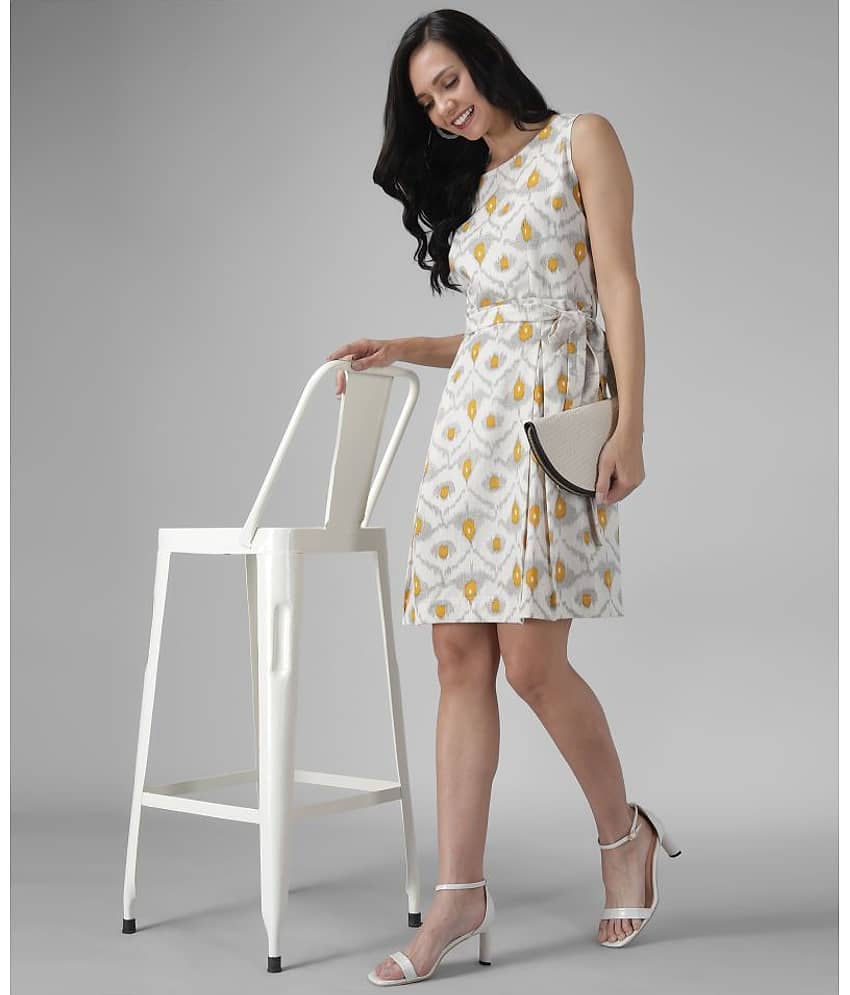TOGZZ Women Crepe A-line Dress ( White ) view 2