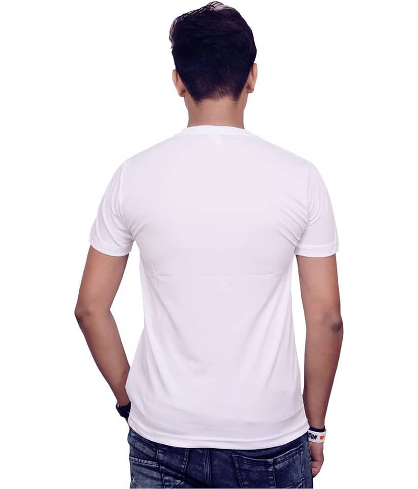 Nityanand Enterprises White Cotton Blend T-Shirt view 2