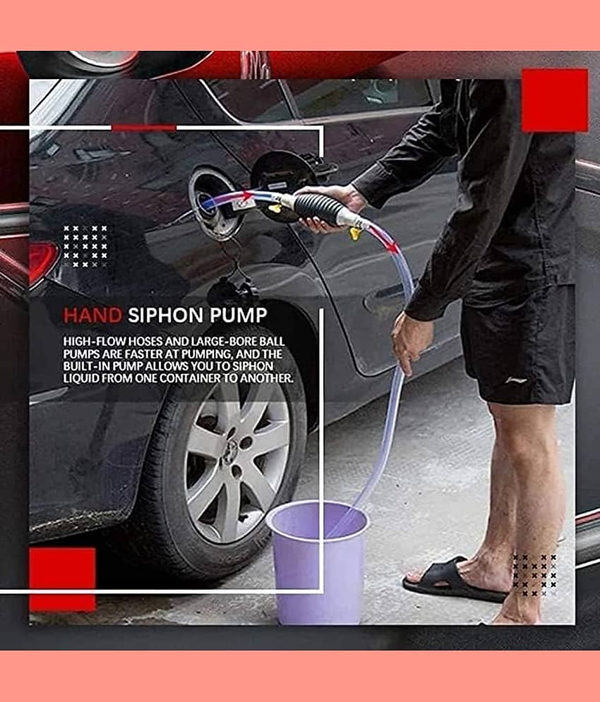 Fuel Transfer Pump Kit Tank Sucker Newest High Flow Hand Pump Portable Manual Car Fuel Transfer Pump for Petrol Diesel Oil Liquid Water Fish Tank with 2 M Pipe view 2