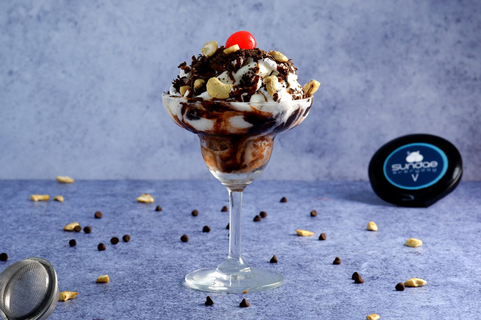Nutty fudge sundae
