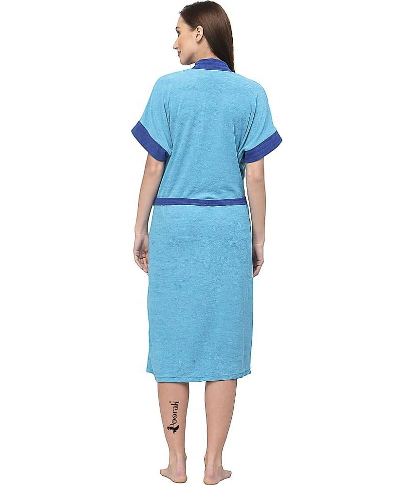 Poorak Blue Free Size Bathrobe ( Pack of 1 ) view 2