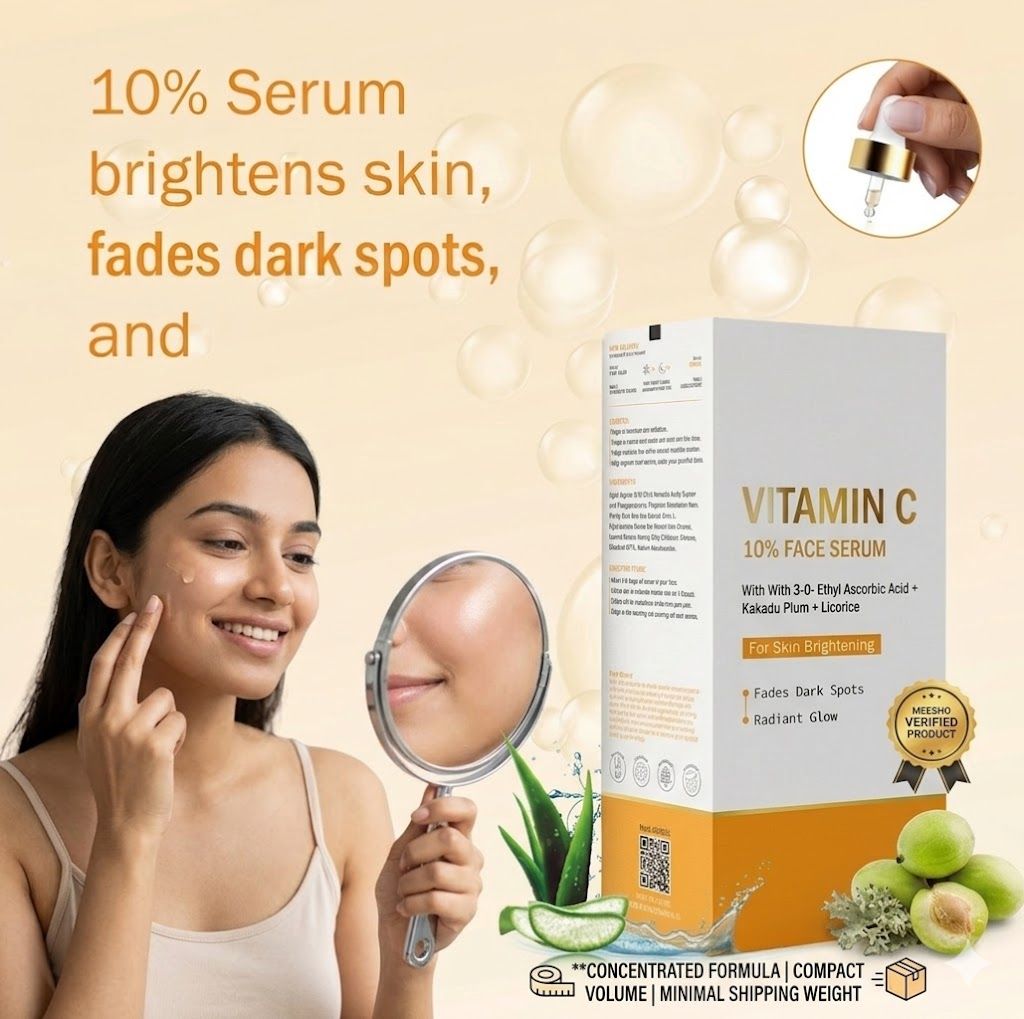 Dermatologically Tested 10% Vitamin C Face Serum for Men & Women (Pack of 1) – Glow Boosting & Skin Brightening Formula with Hyaluronic Acid for All Skin Types view 2