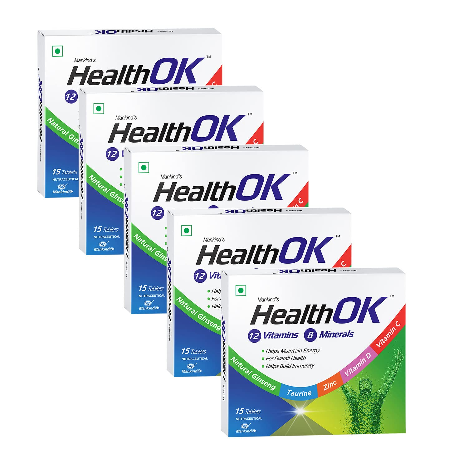 Health Ok Multi Vitamin and Mineral Health Supplement (for Energy and Overall Health with added Immunity) Tablets (Pack of 5) view 2
