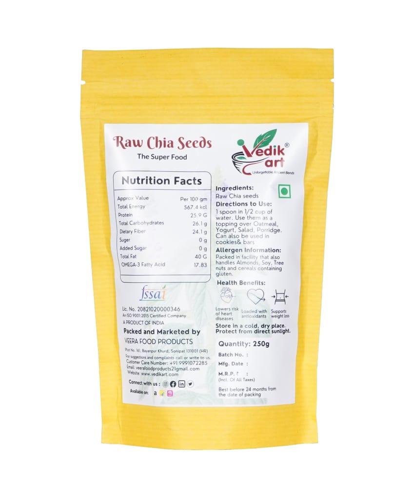 Organic Chia Seeds - Gluten Free, Vegan, Omega view 2