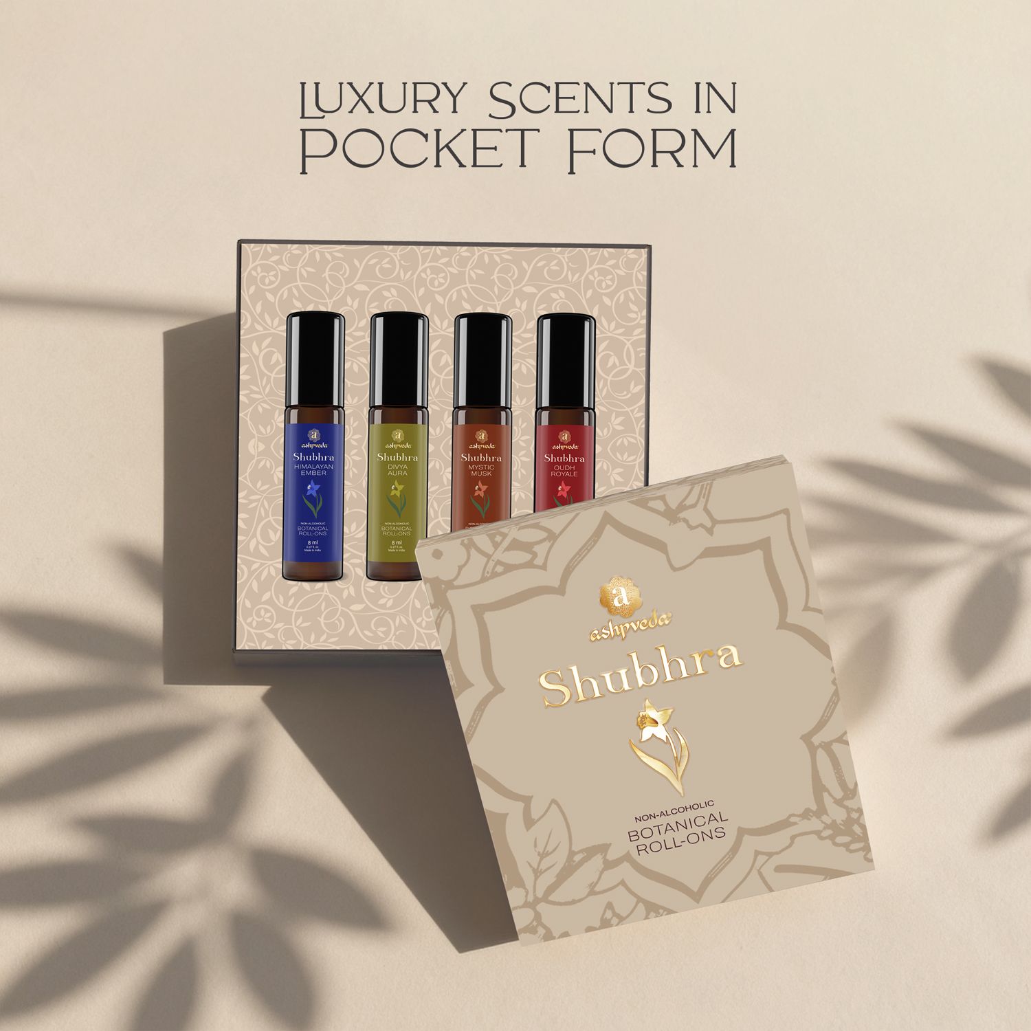 Ashpveda Aura Legacy Botanical Roll-On Attar Gift Set view 2