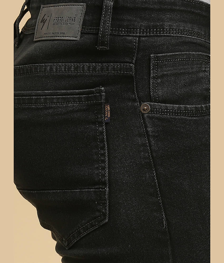 HJ HASASI Slim Fit Acid Wash Men's Jeans - Black ( Pack of 1 ) view 2