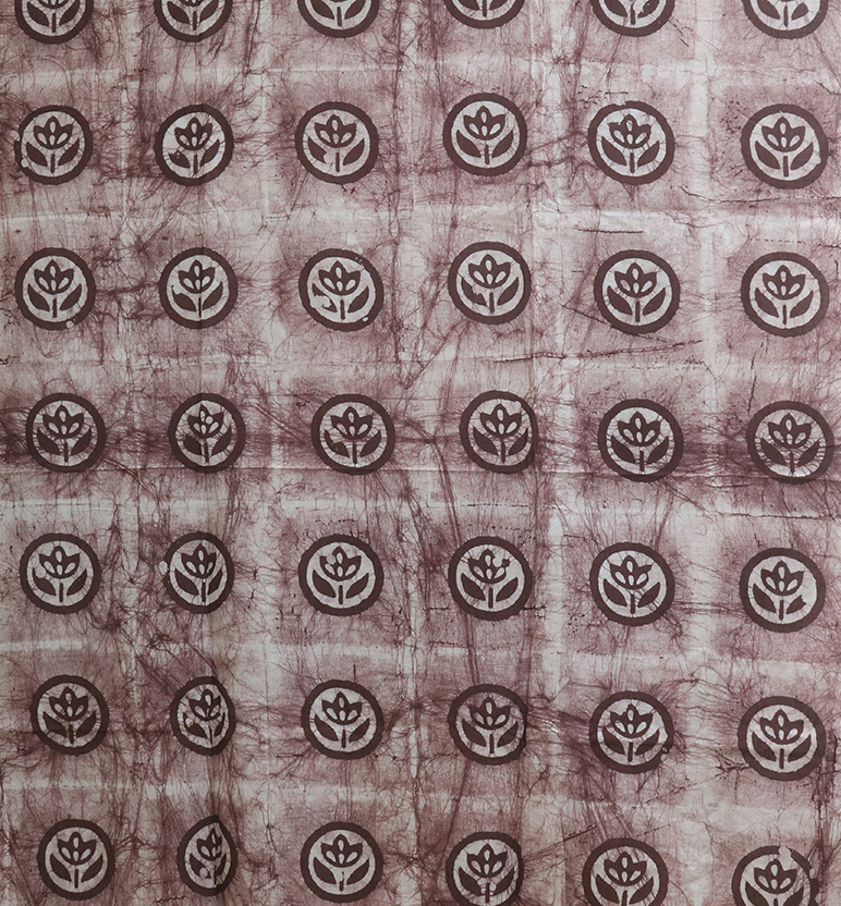 Handcrafted Batik Print Unstitched 3-Piece Cotton Suit Set view 2