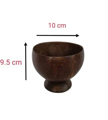 ECOCASK Large Coconut Shell Serving Bowl | Handmade Standing Soup & Dessert Bowl – Brown view 2