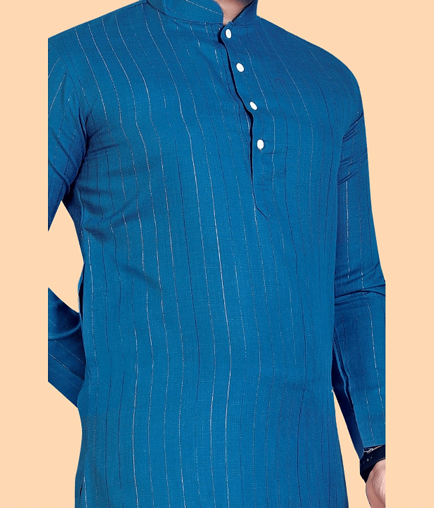 Balaji's Black Cotton Blend Regular Fit Men's Kurta Pyjama Set ( Pack of 1 ) view 2