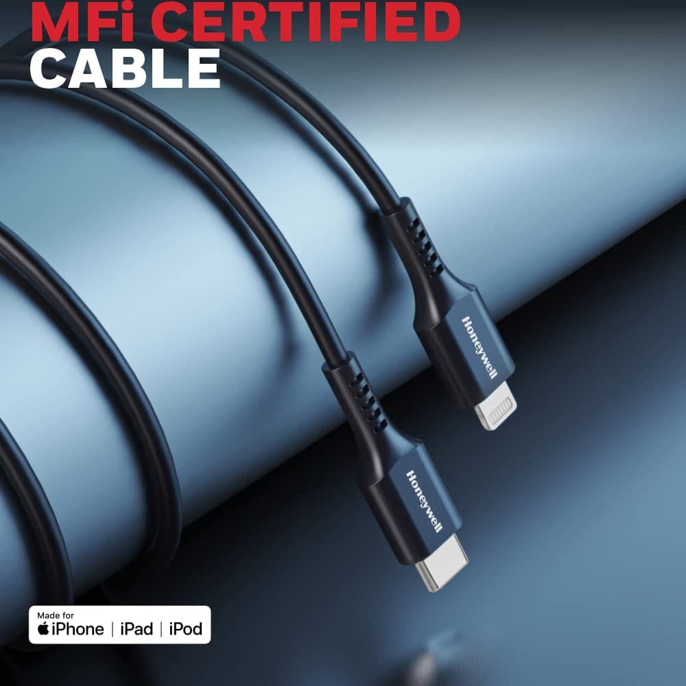 Honeywell Type C to Lightning Silicone Fast Charge Cable, MFI-certified, PD 87W, Max Output 3A-1.8M view 2