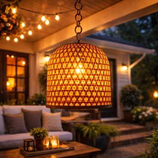 WEEBIZ Jullian20 Wall Lights, Ceiling Lights, Hanging Lights (Pendant Lights), Wall Lights Lamp Shade (Bamboo) view 2