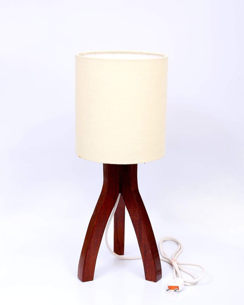 LIGHTANGLE Wooden Home Decorative Table Lamp (Gold) view 2