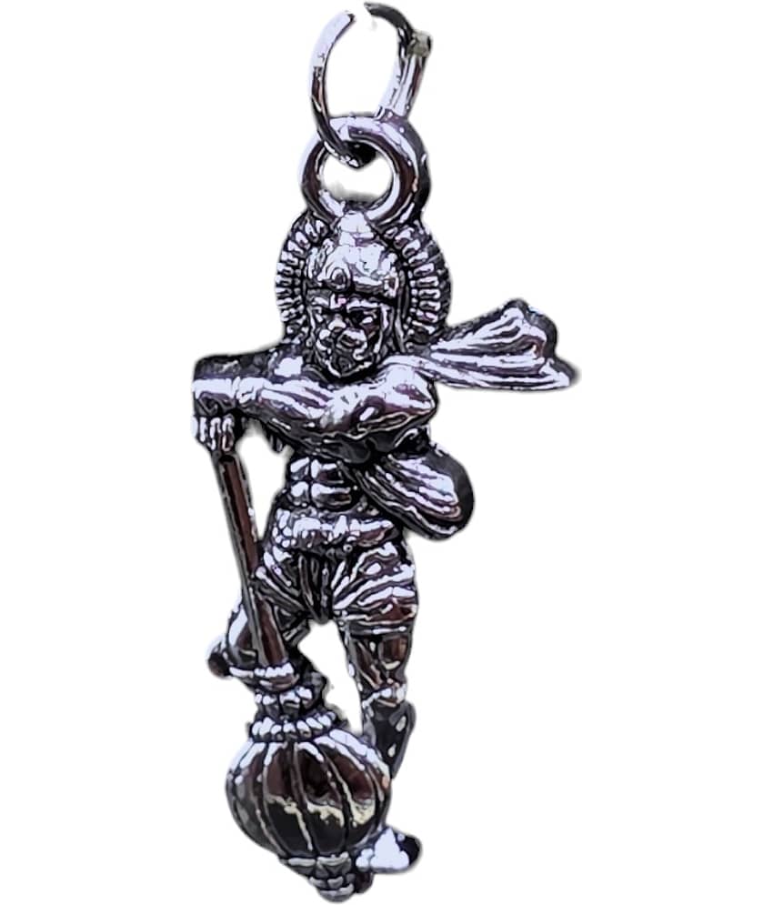 AKLINA Silver Men's Religious Pendant With Chain ( Pack of 1 ) view 2